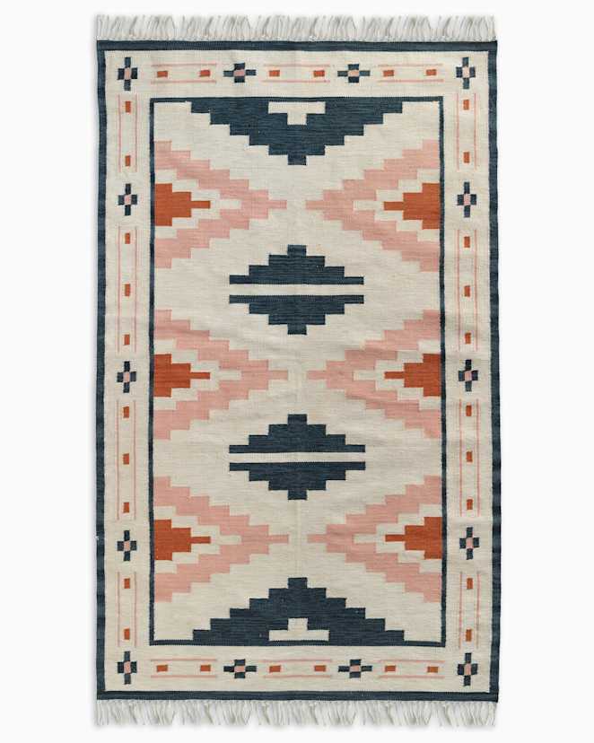 RO-21-BS-1052-A-Multi Navy/Pink/Natural Jasper Indoor/Outdoor Flatweave Rug
