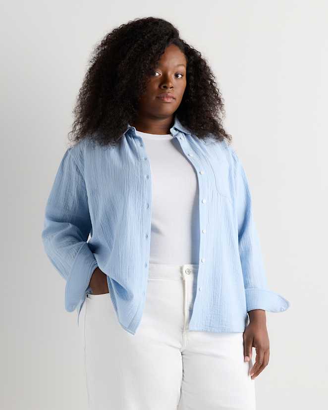 Ocean Breeze 100% Organic Cotton Gauze Long Sleeve Shirt