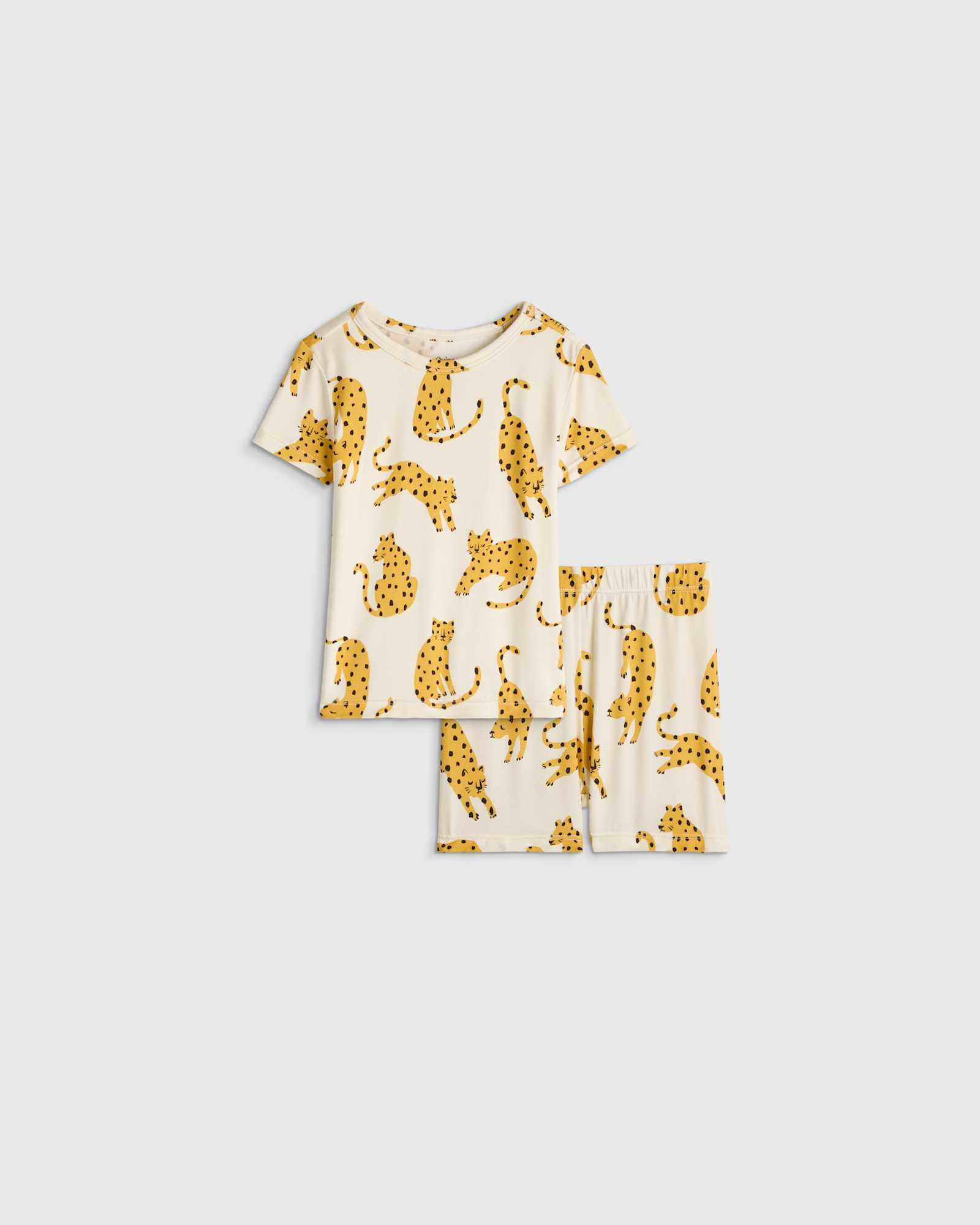 jungle-cats Bamboo Short Sleeve and Shorts Pajama Set