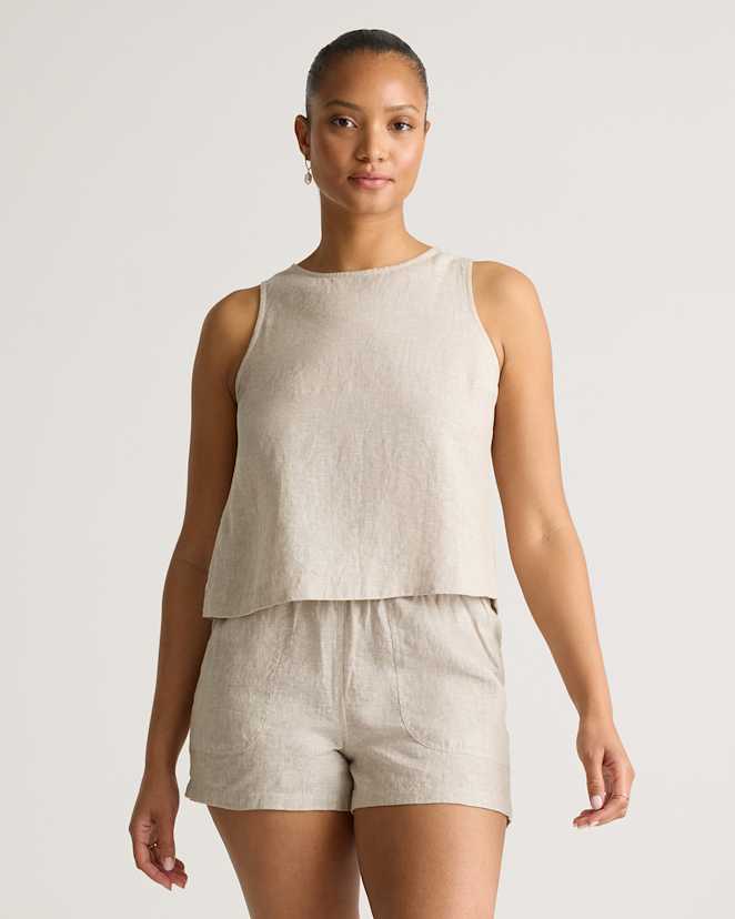 Flax 100% European Linen Cropped Tank