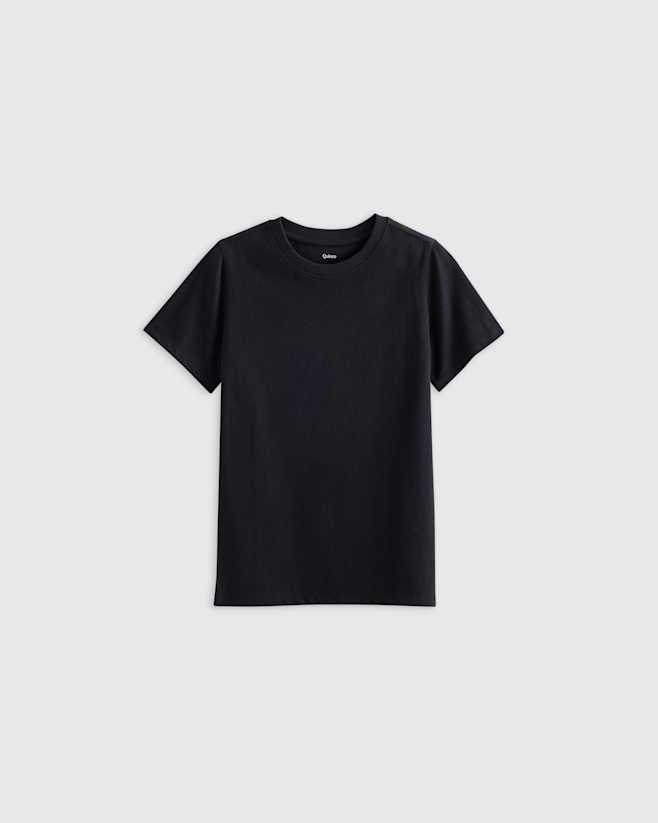 Black 100% Organic Cotton Jersey Short Sleeve Tee