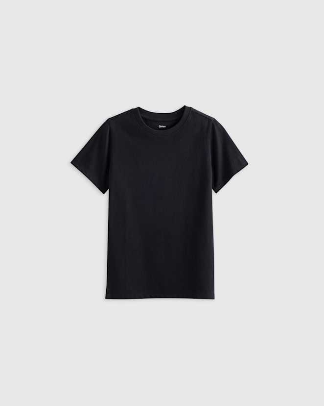 Black T-shirt à manches courtes en jersey de coton biologique à 100 %