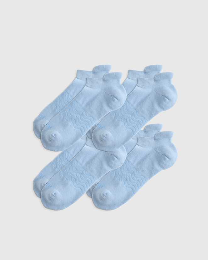Porcelain Blue Everyday Cotton Solid Ankle Socks (4-pack)