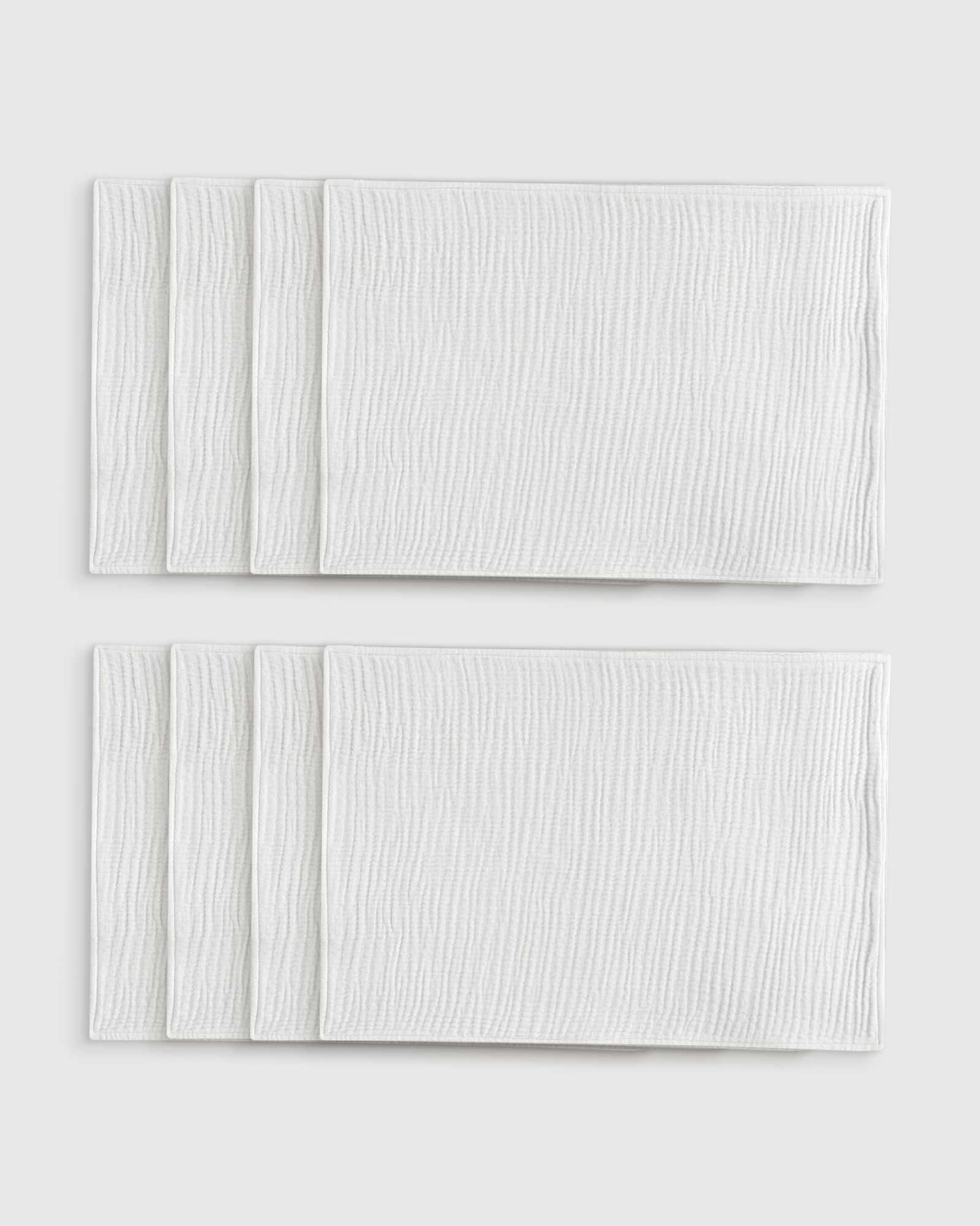 white Organic Airy Gauze Placemats (Set of 8)