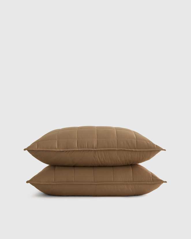 Walnut Bamboo Box Quilted Sham Set
