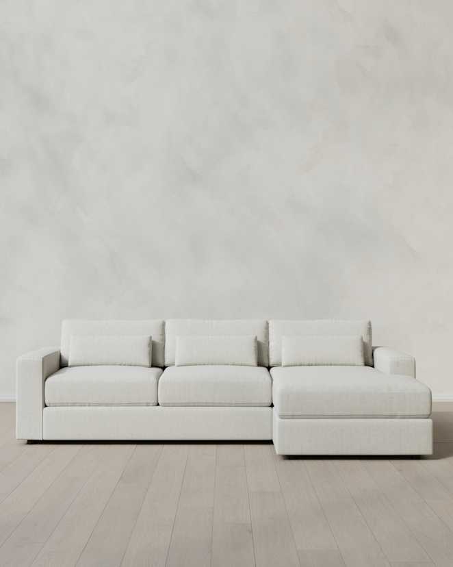 Sorrell Ashford Deep Seat Chaise Sectional in Performance Chenille Linen Blend
