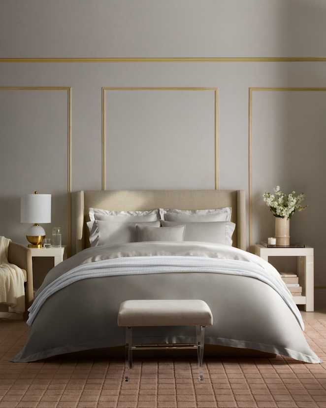 Light Grey Signature Giza Cotton Sateen Deluxe Bedding Bundle