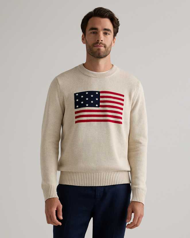 Speckled Beige Flag 100% Organic Cotton Flag Sweater