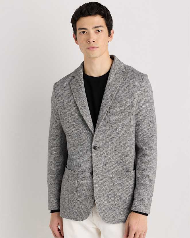 Heather Grey Organic Cotton Terry Knit Blazer