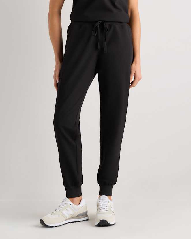 Bold Black AeraFlex Scrub Joggers