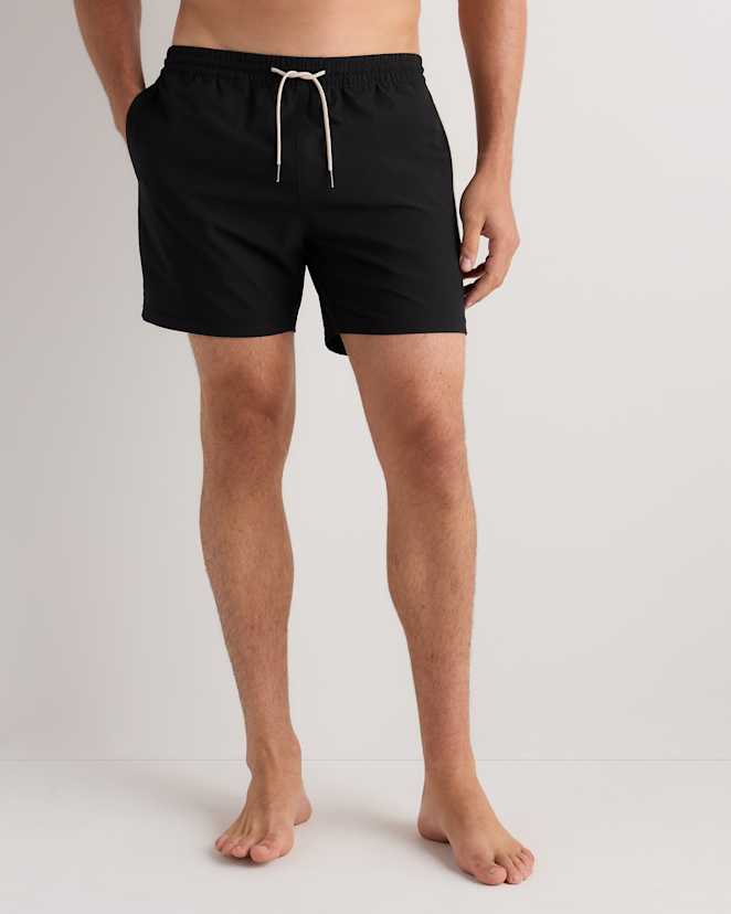 Black Seersucker Men's Seersucker Swim Trunks - 5.5"