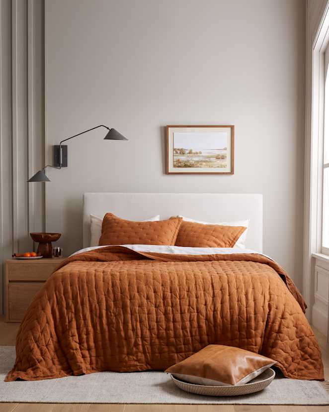 Terracotta European Linen Dream Quilt Set