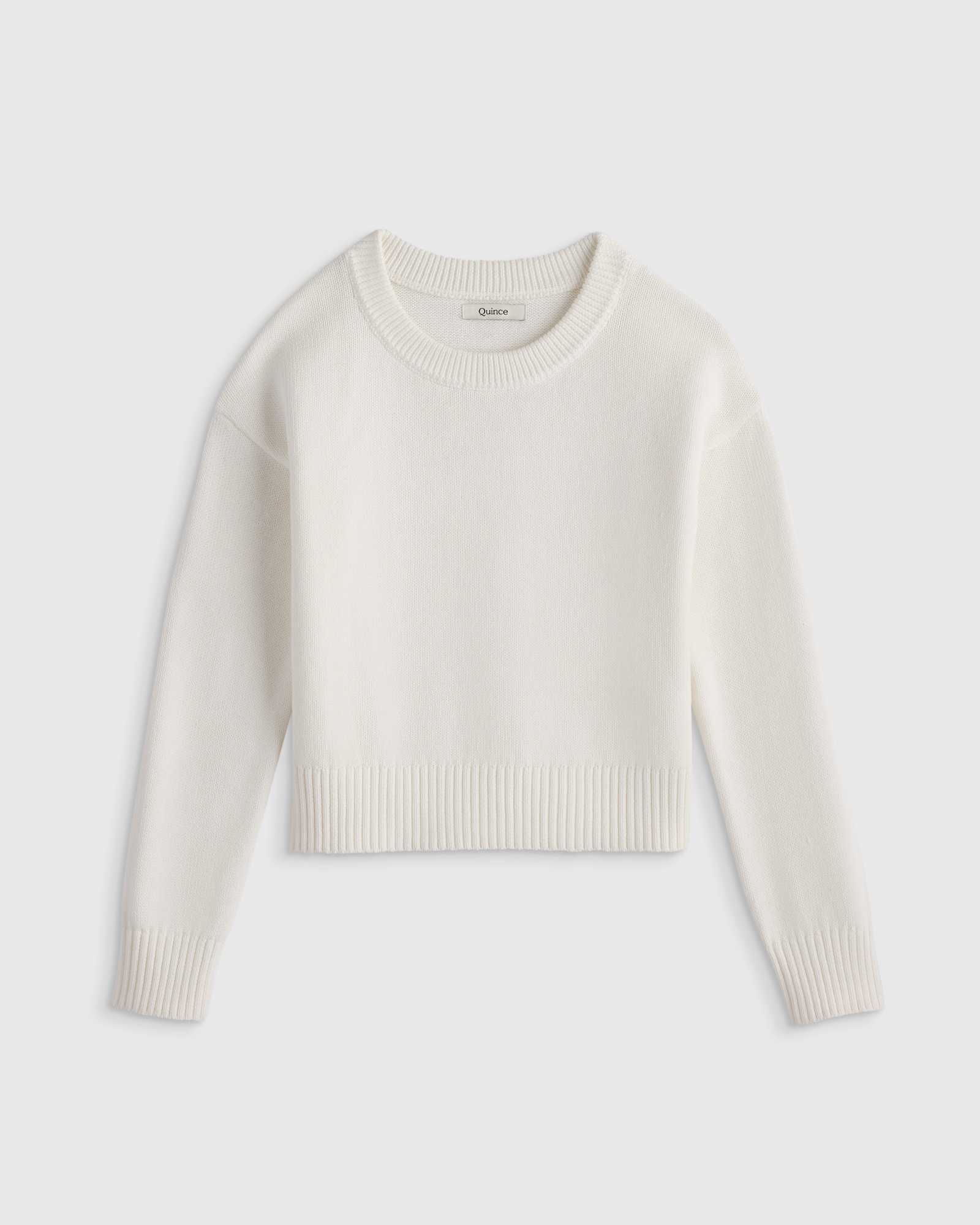 ivory 100% Organic Cotton Crewneck Sweater