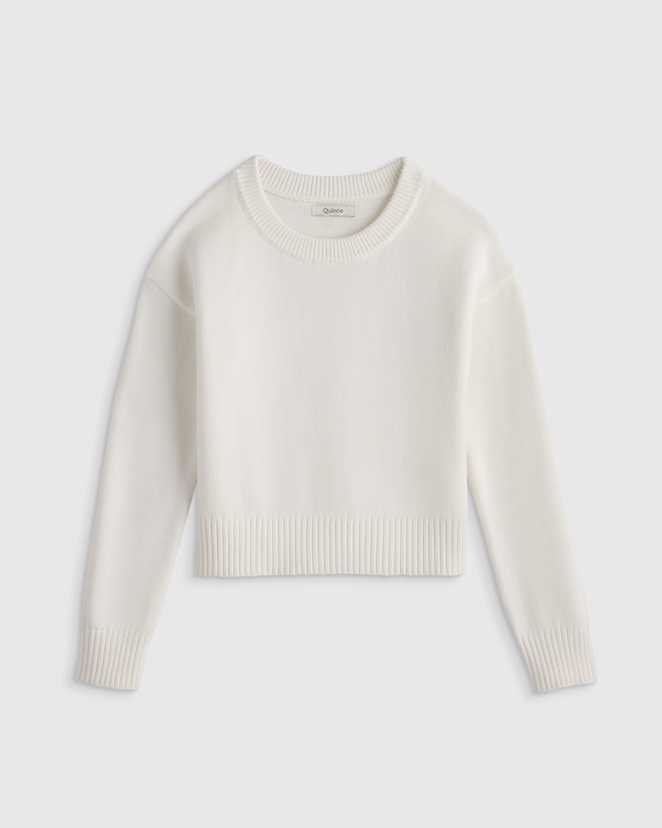Ivory 100% Organic Cotton Crewneck Sweater