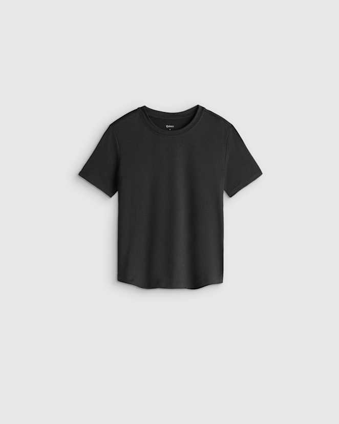 Heather Black Girls Flowknit Breeze Tee