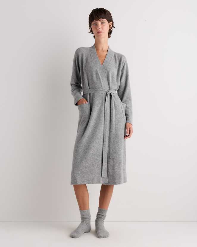 Heather Grey Mongolian Cashmere Robe