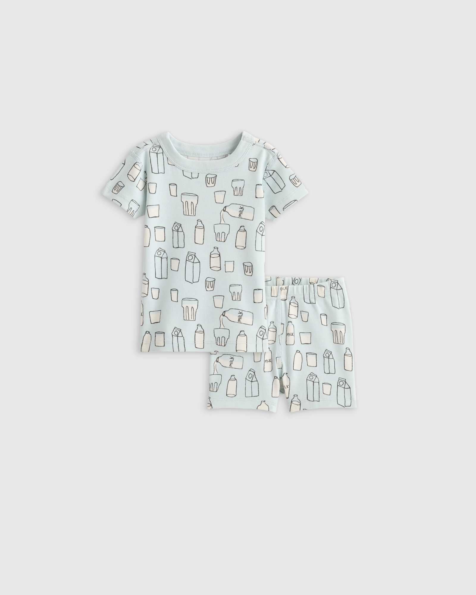 milk 100% Organic Cotton Short Sleeve and Shorts Pajama Set