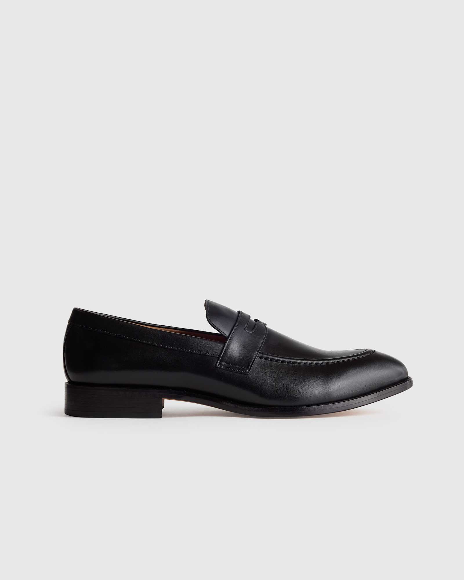 black Calfskin Leather Penny Loafer