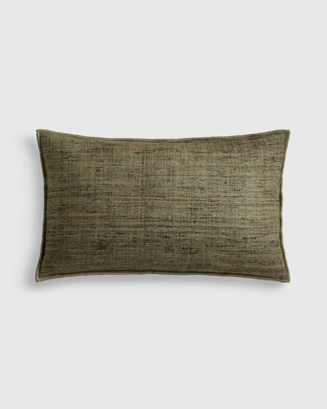 Olive Housse de coussin en soie brute
