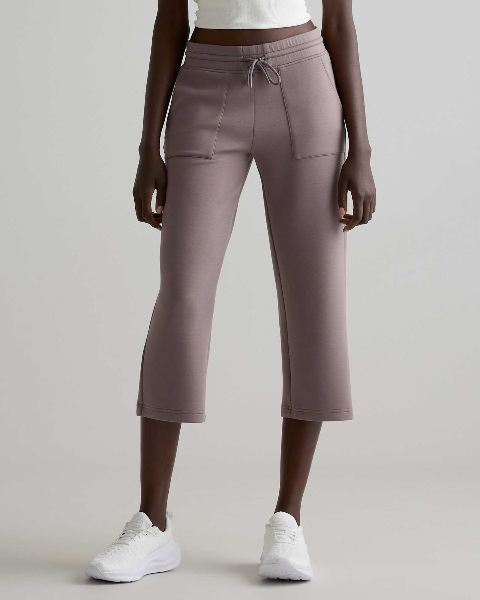 dark-taupe CloudComfort High-Rise Cropped Sweatpants