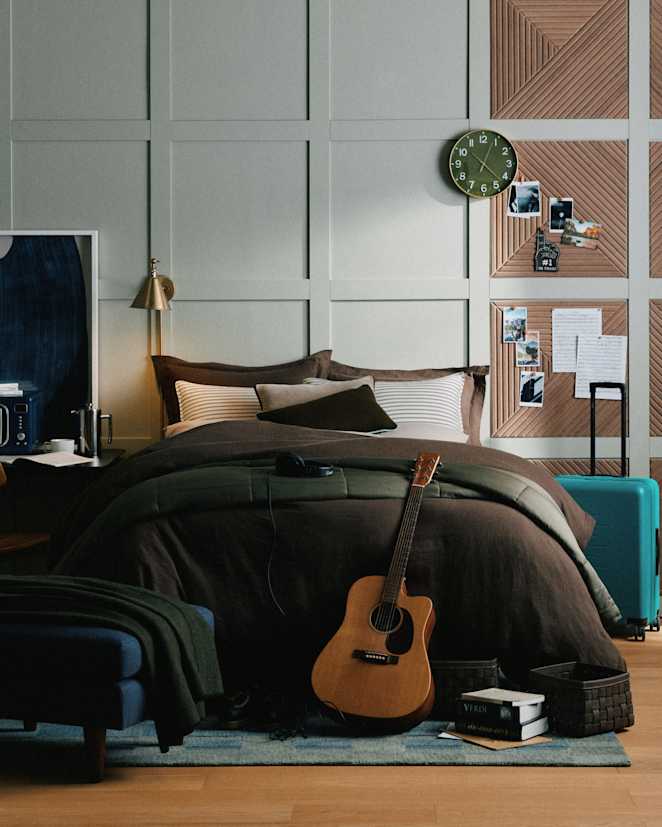 Espresso European Linen Duvet Cover Set