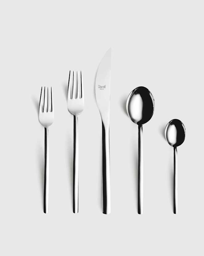 Polished Stainless Steel Due Flatware 20-Pc Set