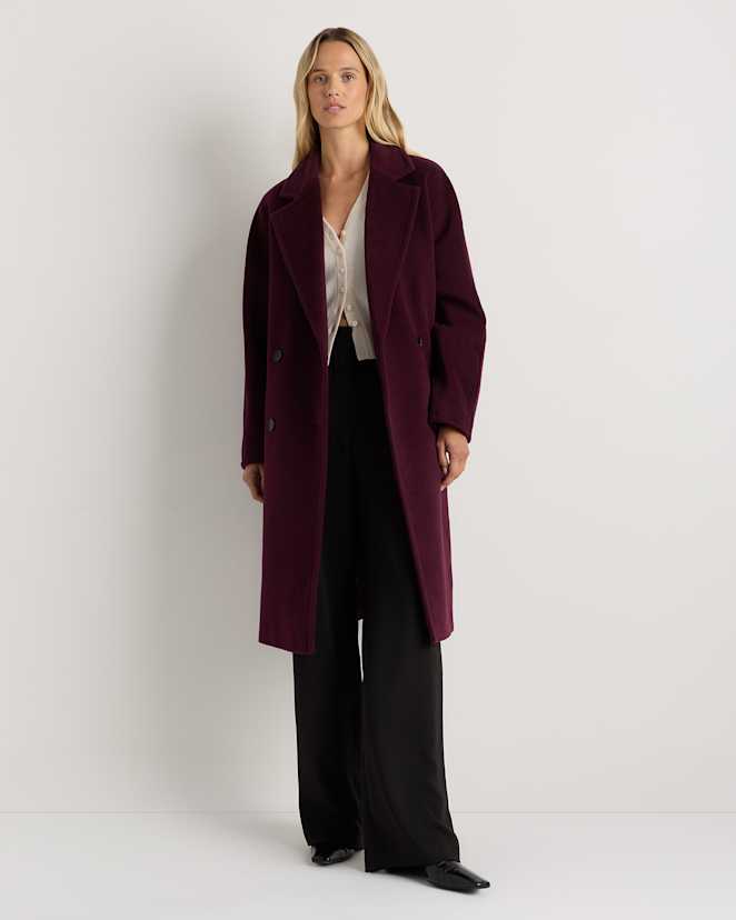 Winetasting Wool Cashmere Double-Breasted Slouch Coat