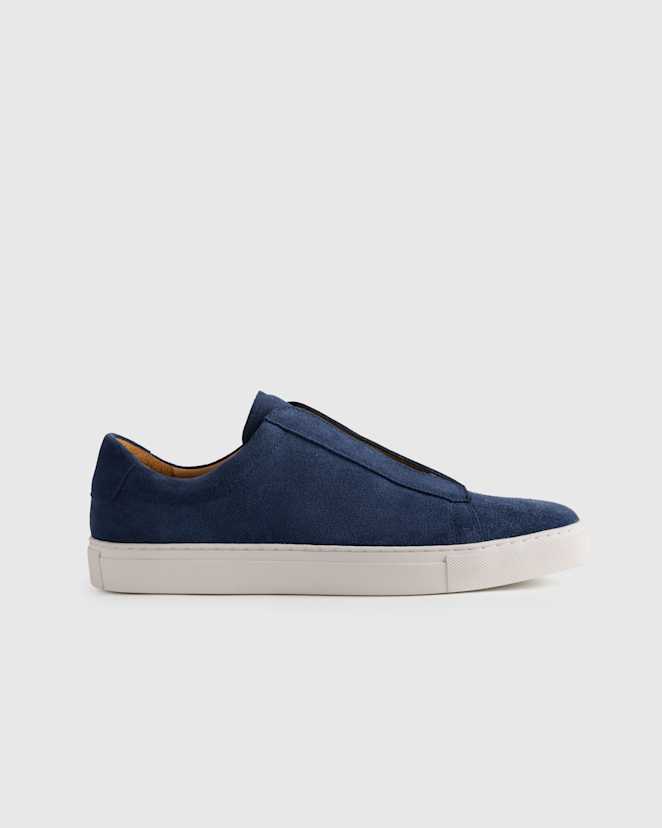 Navy Italian Suede Tailored Sneaker