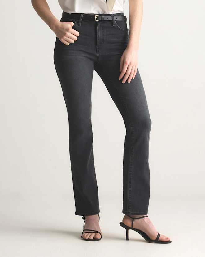 Faded Black Bella Stretch Kick Flare Jeans
