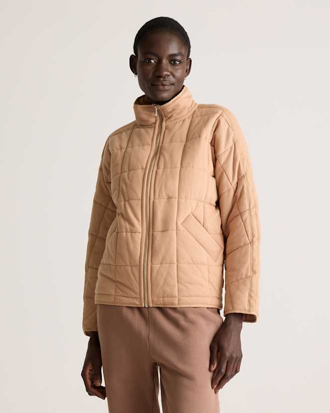 Chestnut Organic Cotton Quilted Knit Jacket