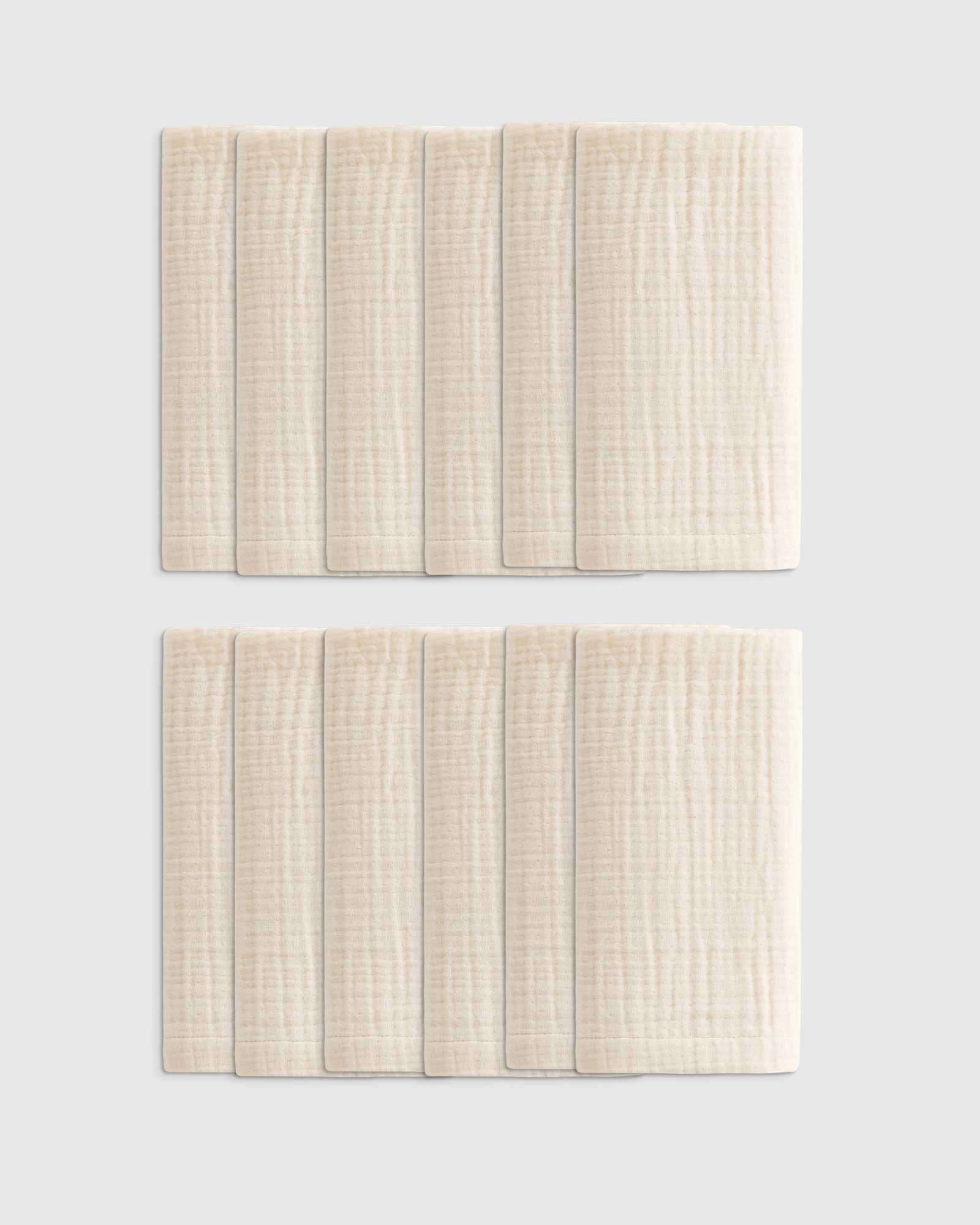 Undyed Organic Cotton Gauze Napkins (Set of 12)