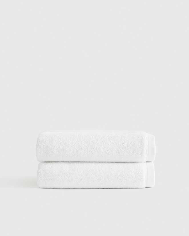White Plush Organic Turkish Cotton Hand Towel (Set of 2)