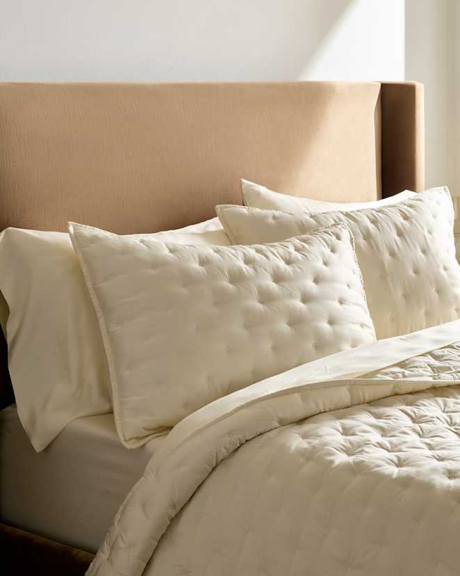 Ivory Ensemble de taies décoratives de rêve matelassées en bambou