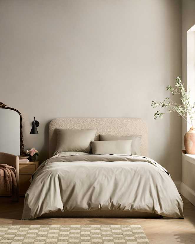 Toffee Ensemble de housse de couette en percale biologique classique