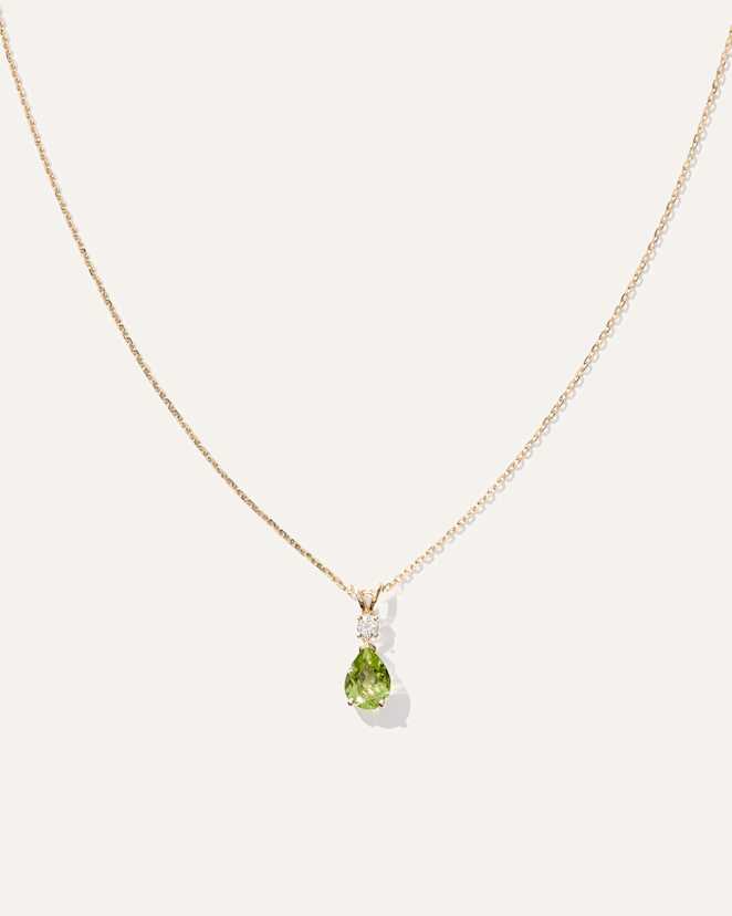 Yellow Gold 14K Gold Diamond & Semi-Precious Gemstone Drop Necklace