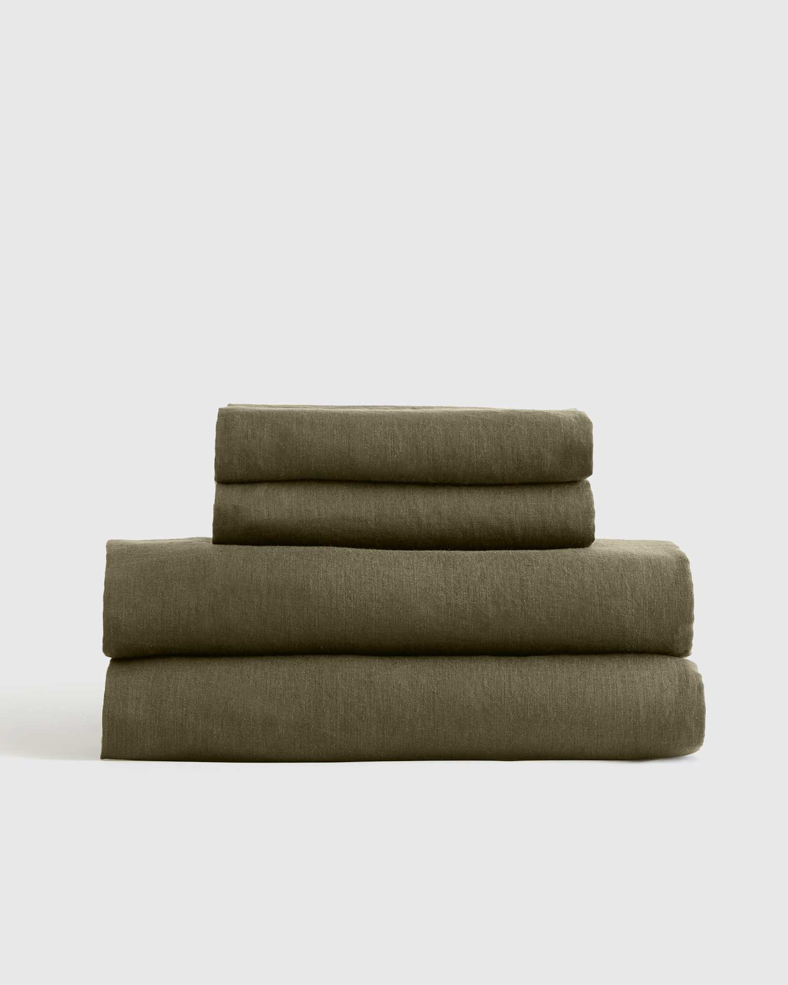 dusty-olive European Linen Sheet Set
