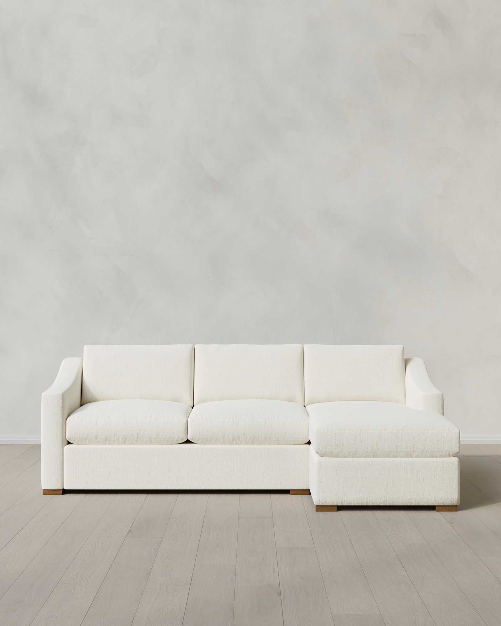 Hollis Slope Arm Chaise Sectional 104in Right Arm Crypton Nomad Snow