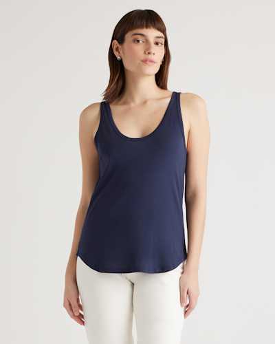 Cotton Modal Double Scoop Neck Tank
