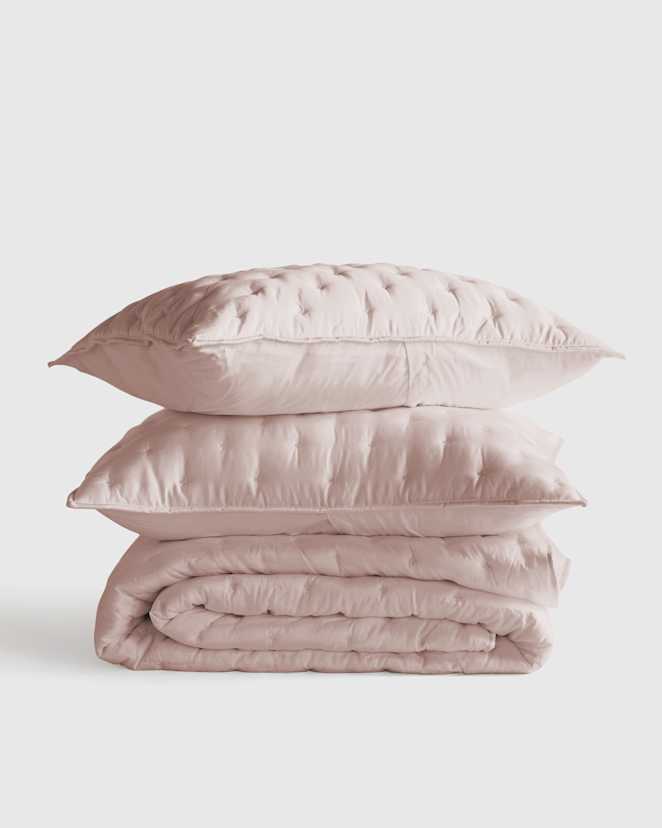 Soft Blush Bamboo Dream Quilt Set