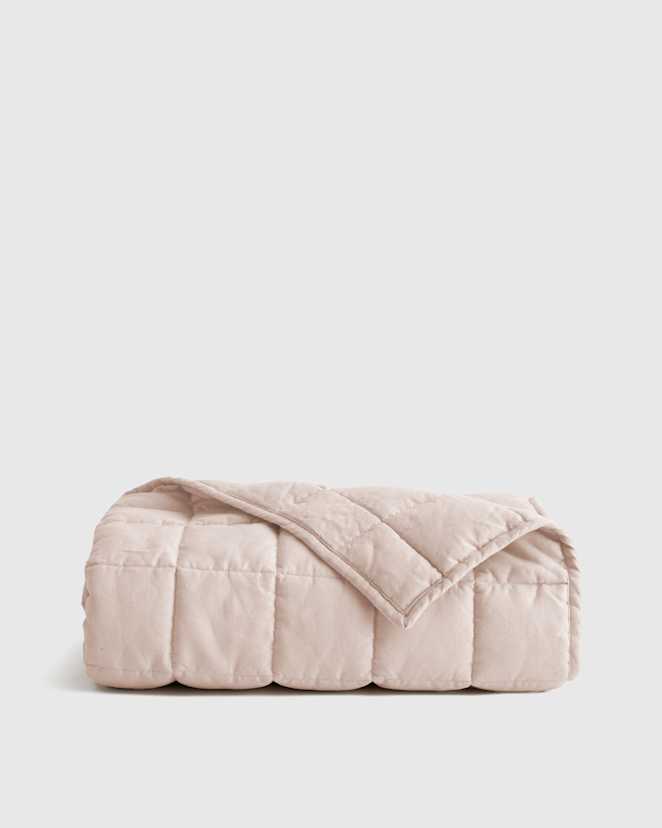 Blush Pink European Linen Toddler Quilt