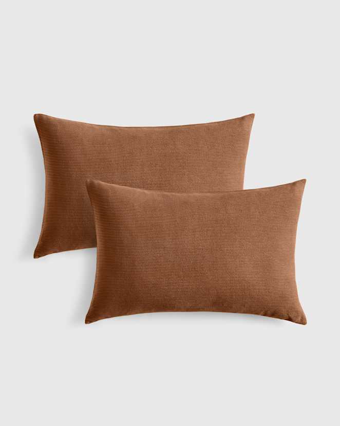 Chestnut Corduroy Cotton Velvet Pillow Cover (Set of 2)