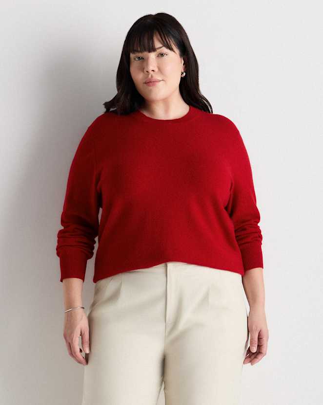 Varsity Red Mongolian Cashmere Crewneck Sweater