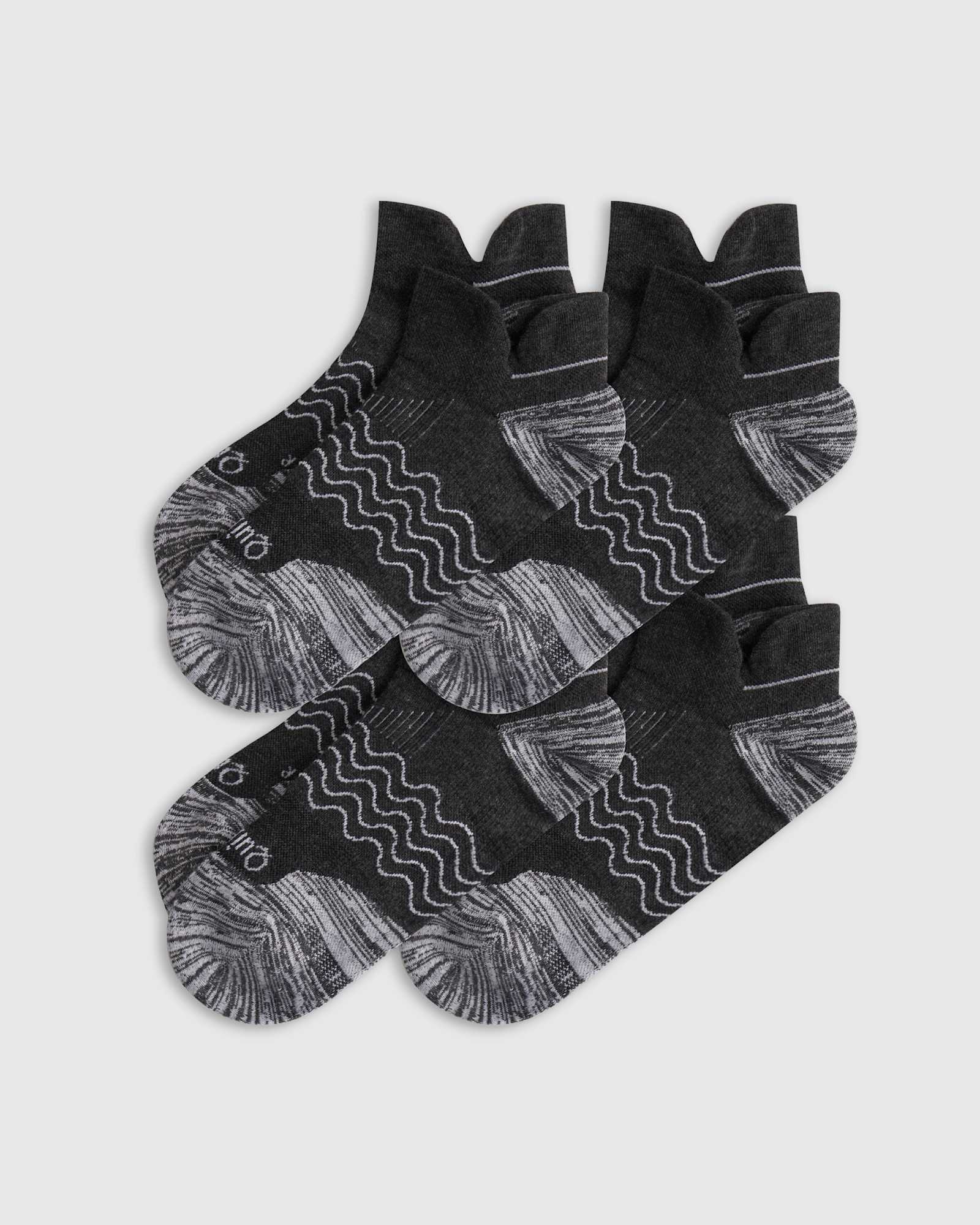 grey Performance Running Ankle Socks (4-Pack)