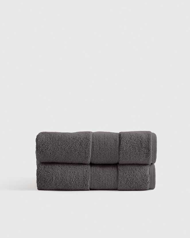 Charcoal Classic Organic Turkish Cotton Hand Towel (Set of 2)