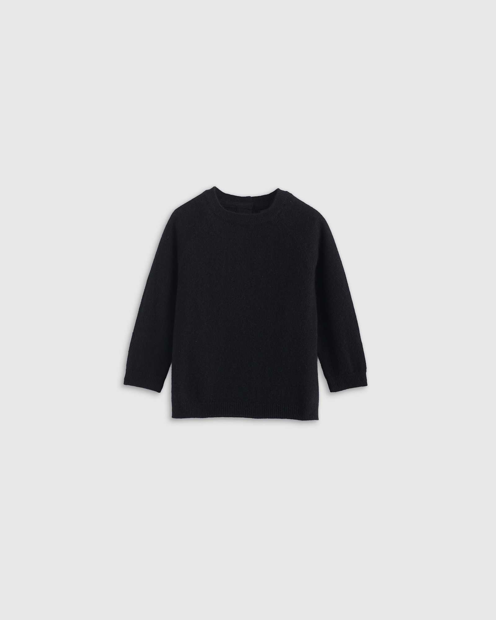 black Washable Cashmere Crewneck Sweater