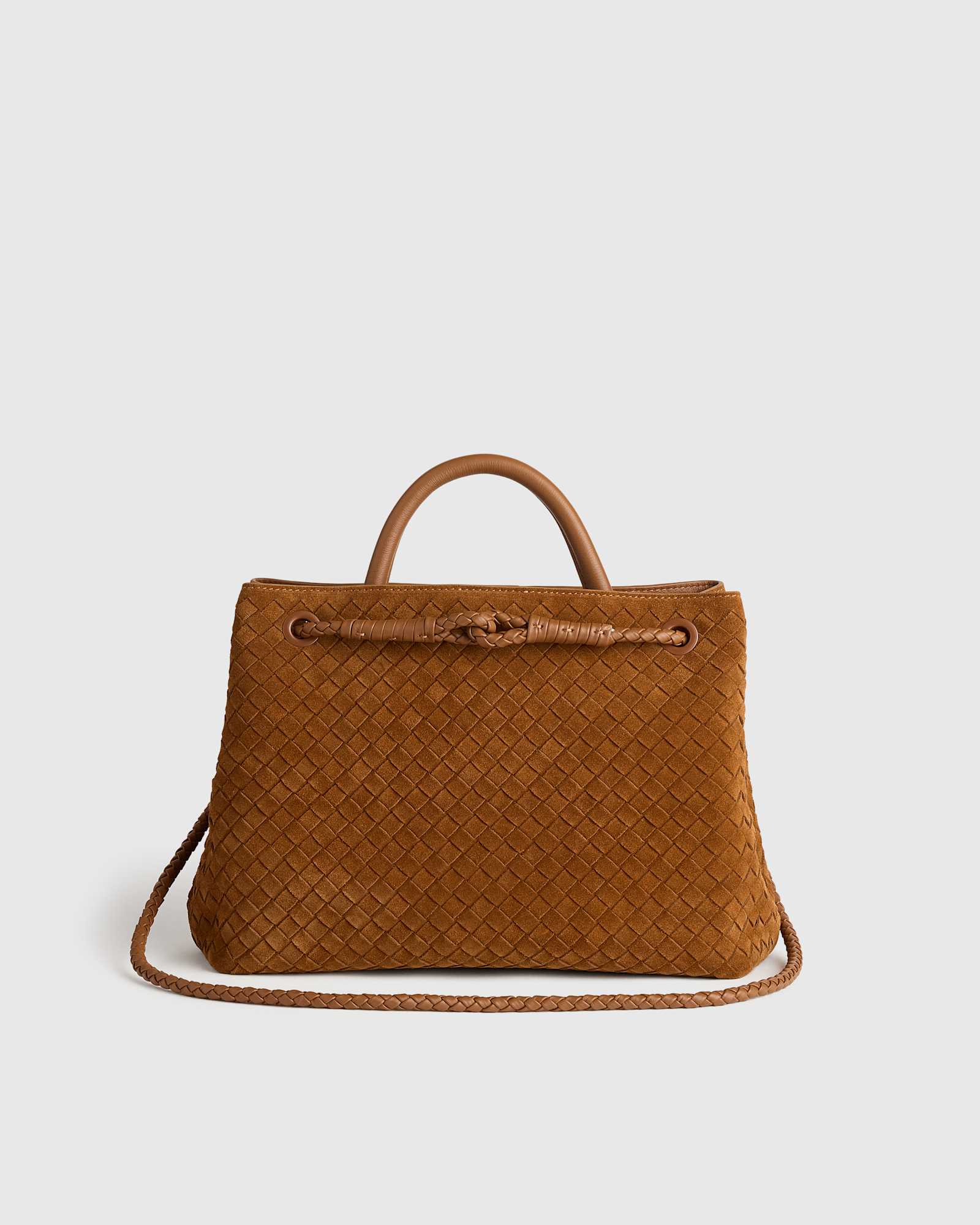 Whiskey Romy Suede Handwoven Satchel