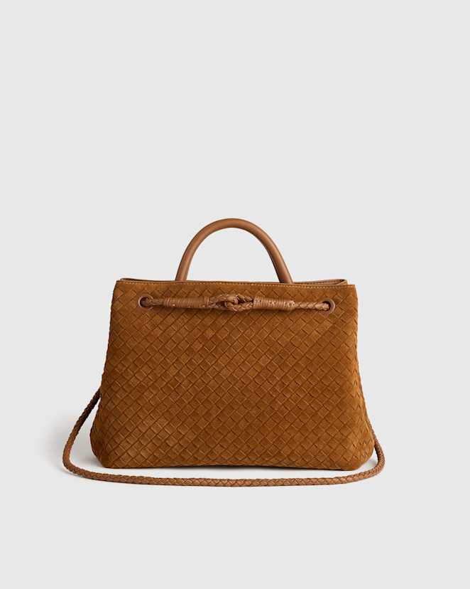 Whiskey Romy Suede Handwoven Satchel