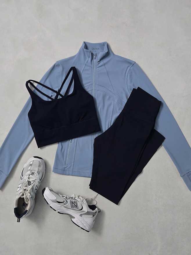 Black Power-Up Long Line Strappy Sports Bra