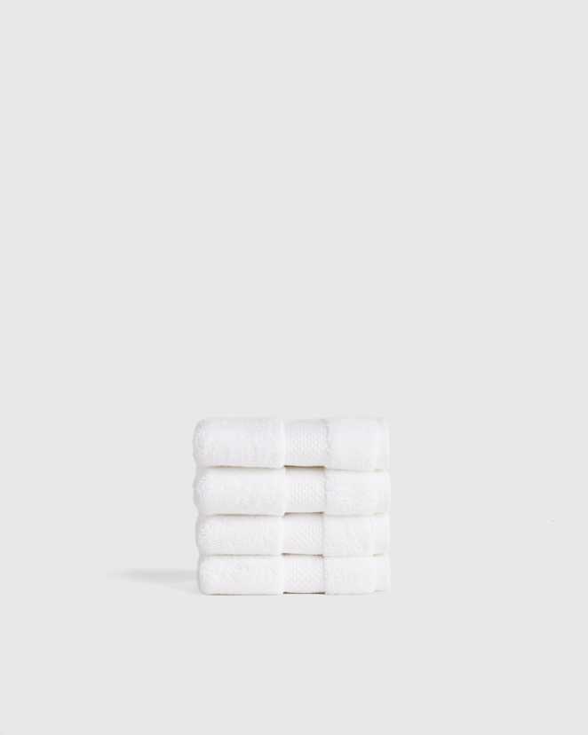 White Turkish Ultra Plush Washcloth (Set of 4)