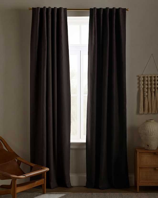 Storm European Linen True Blackout Curtain